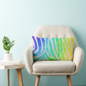 ゼブラレインボーアンドホワイトプリント ランバークッション (椅子)