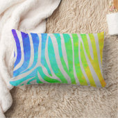 ゼブラレインボーアンドホワイトプリント ランバークッション (ブランケット)