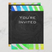 ゼブラレインボーアンドホワイトプリント 招待状 (正面/裏面)