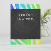 ゼブラレインボーアンドホワイトプリント 招待状 (スタンド正面)