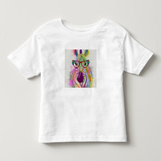 ゼブラレインボースプラッシュ トドラーTシャツ (正面)