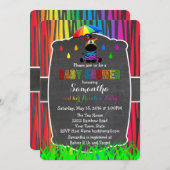 ゼブラレインボーベイビーシャワー招待状 招待状 (正面/裏面)