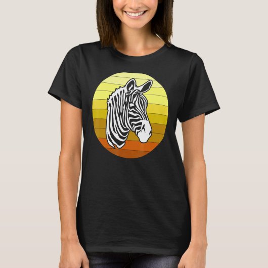 ゼブラレトロアフリカ動物 Tシャツ (正面)