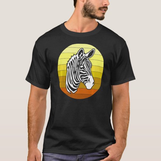 ゼブラレトロアフリカ動物 Tシャツ (正面)