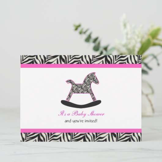 ゼブラロッキングホースパーティの招待状 招待状 (スタンド正面)