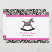 ゼブラロッキングホースパーティの招待状 招待状 (正面/裏面)