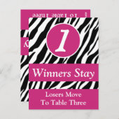 ゼブラワイルドアニマルプリントバンコテーブルナンバーカード#1 ポストカード (正面/裏面)