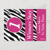 ゼブラワイルドアニマルプリントバンコテーブルナンバーカード#1 ポストカード (裏面)