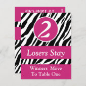 ゼブラワイルドアニマルプリントバンコテーブルナンバーカード#2 ポストカード (正面/裏面)