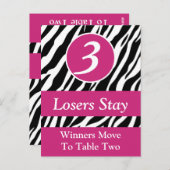 ゼブラワイルドアニマルプリントバンコテーブルナンバーカード#3 ポストカード (正面/裏面)