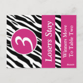 ゼブラワイルドアニマルプリントバンコテーブルナンバーカード#3 ポストカード (裏面)