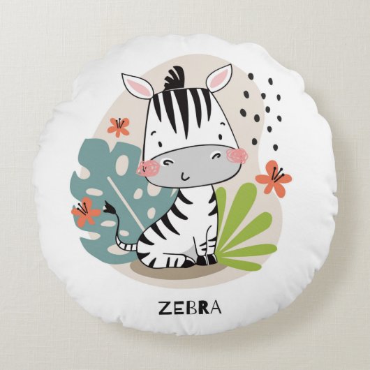 ゼブラ丸枕 ラウンドクッション (正面)