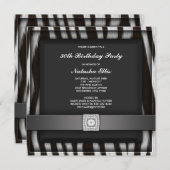 ゼブラ任意の数値パーティの招待状テンプレート 招待状 (正面/裏面)