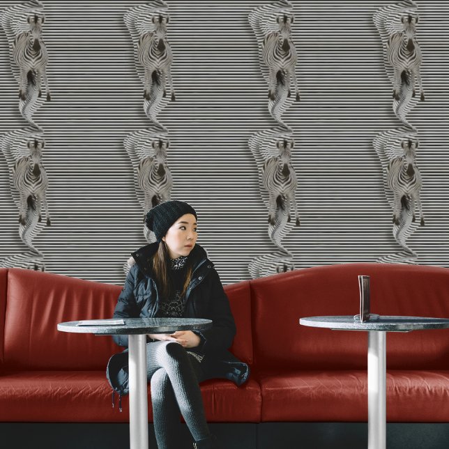 ゼブラ光イリュージョン、白黒ピール&スティック 壁紙 (クリエイターアップロード済み)