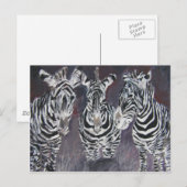 ゼブラ動物の動物絵画の芸術品 ポストカード (正面/裏面)