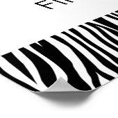 ゼブラ動物の誕生日パーティー歓迎サイン ポスター (角)