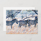 ゼブラ動物哺乳動物 ポストカード (正面/裏面)