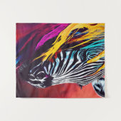 ゼブラ動物発見アドベンチャー自然惑星 タペストリー (正面(横))