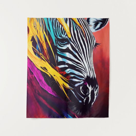 ゼブラ動物発見アドベンチャー自然惑星 タペストリー (正面)