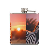 ゼブラ動物自然野生動物の気に愛情 フラスク (裏面)