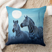 ゼブラ動物野生動物ウィルダネスカラフルウォールアート クッション (ブランケット)