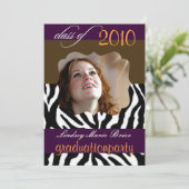 ゼブラ卒業招待状写真/プラム 招待状 (スタンド正面)