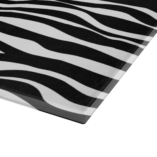 ゼブラ印ストライプ刷,白黒,あなたの名前 カッティングボード (角)