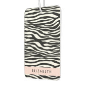 ゼブラ印ストライプ刷,白黒,あなたの名前 カーエアーフレッシュナー (左)