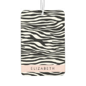 ゼブラ印ストライプ刷,白黒,あなたの名前 カーエアーフレッシュナー (裏面)