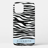 ゼブラ印ストライプ刷,白黒,あなたの名前 Case-Mate iPhoneケース (裏面)