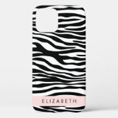 ゼブラ印ストライプ刷,白黒,あなたの名前 Case-Mate iPhoneケース (裏面)
