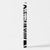 ゼブラ印ストライプ刷,白黒,あなたの名前 iPhoneケース (左側面)