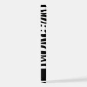 ゼブラ印ストライプ刷,白黒,あなたの名前 iPhoneケース (右側面)