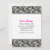 ゼブラ印刷の平和記号誕生日パーティーの招待 招待状 (裏面)