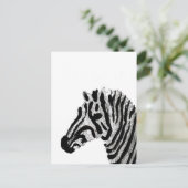 ゼブラ印刷の白黒のストライプ ポストカード (スタンド正面)