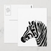 ゼブラ印刷の白黒のストライプ ポストカード (正面/裏面)