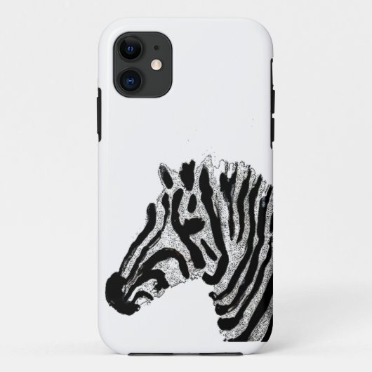 ゼブラ印刷の白黒のストライプ Case-Mate iPhoneケース (裏面)