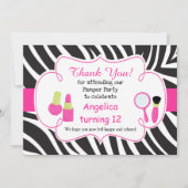 ゼブラ印刷の誕生日パンパーパーティーサンキューカード サンキューカード (正面)