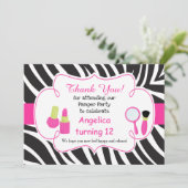 ゼブラ印刷の誕生日パンパーパーティーサンキューカード サンキューカード (スタンド正面)