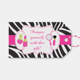 ゼブラ印刷の誕生日パンパーパーティー ギフトタグ