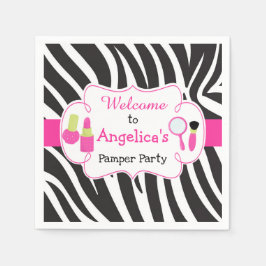 ゼブラ印刷の誕生日パンパーパーティー スタンダードカクテルナプキン