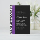 ゼブラ印刷の誕生日パーティー 招待状 (スタンド正面)