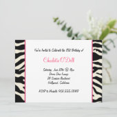 ゼブラ印刷の誕生日パーティー 招待状 (スタンド正面)