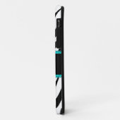 ゼブラ印刷アクアレースモノグラム名 Case-Mate iPhoneケース (裏面/左)