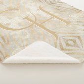 ゼブラ印刷グラムモノグラムの金ゴールド シェルパブランケット (3/4)