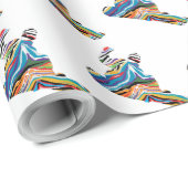 ゼブラ印刷サイケデリックのスノーボーダー ラッピングペーパー (ロールコーナー)