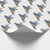 ゼブラ印刷サイケデリックのスノーボーダー ラッピングペーパー (角)