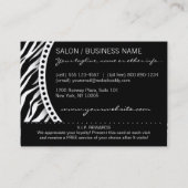 ゼブラ印刷サロンロイヤリティ報酬カード ロイヤリティカード (裏面)