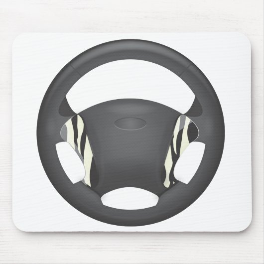 ゼブラ印刷ステアリングホイール マウスパッド (正面)