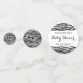 ゼブラ印刷ストライプ、、白黒、ベビーシャワー コンフェッティ (裏面)